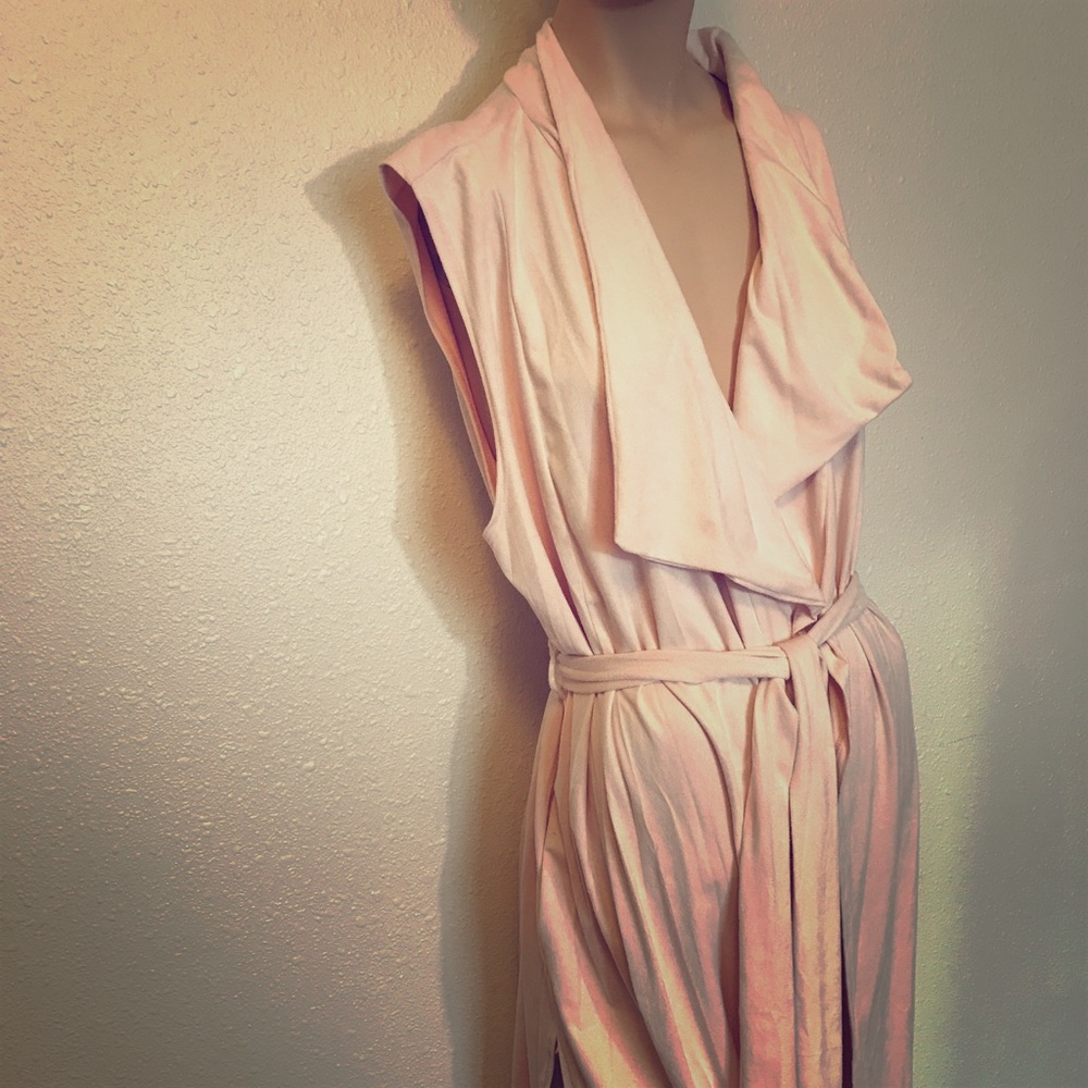Micro suede wrap vest